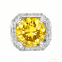 8.60 ct DEW Champagne Moissanite Men's Ring in – July Anniversary Gift 18K Gold Plated 18K Gold Plated