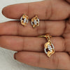 0.38 Ct  Natural Diamond Pendant And Earrings Set 18KT Yellow Gold IGI Certified