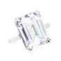 9.00 ct DEW White Moissanite Emerald Cut Solitaire Ring For Wife 18K Gold Plated Vermei 18K Gold Plated