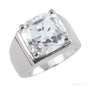 9.25 ct DEW White Moissanite Men's Solitaire Ring – Christmas Gift 18K Gold Plated Verm 18K Gold Plated
