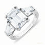9.40 ct DEW Treated Off White Moissanite Ring in Birthday Gift for Her 18K Gold Plated 18K Gold Plated