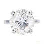 9.80 ct DEW Certified Round Cut Blue Moissanite Solitaire Ring In 18K Gold Plated Verme 18K Gold Plated
