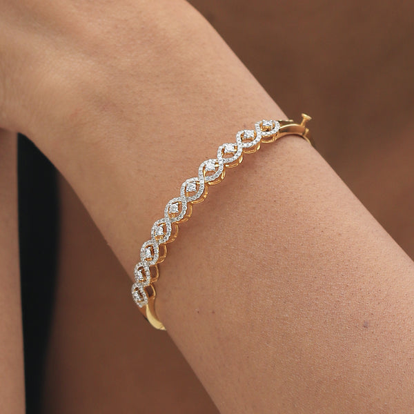 IGI Certified 18K Gold Natural Diamond Bracelet 1.34 CT G-H Color Clarity VS