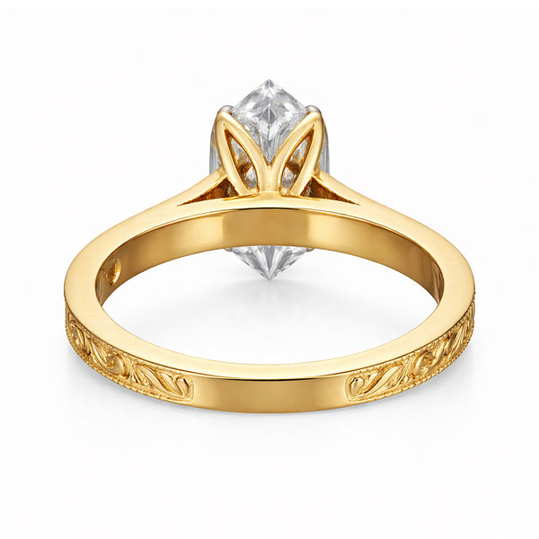 IGI Certified Lab Grown Diamond Fancy-Cut Ring — Solid 14K and 18K Gold