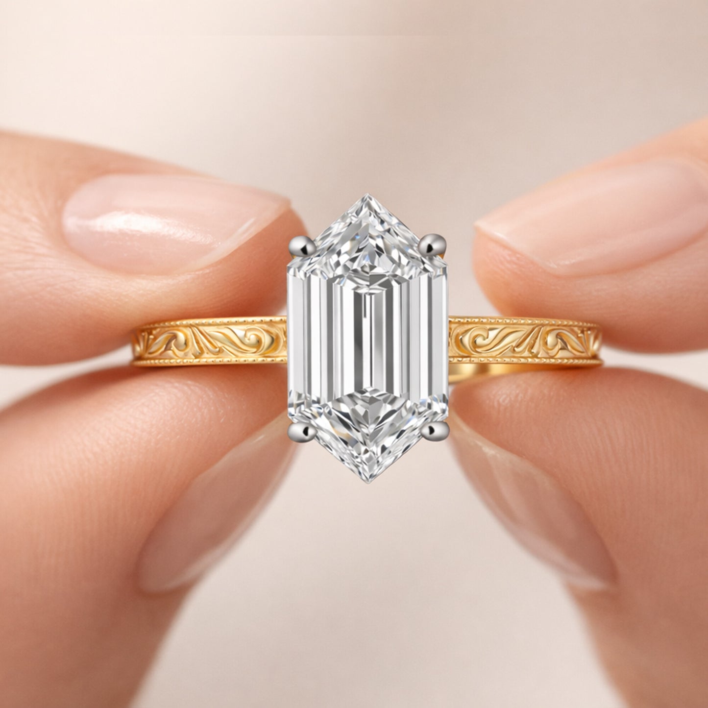 IGI Certified Lab Grown Diamond Fancy-Cut Ring — Solid 14K and 18K Gold