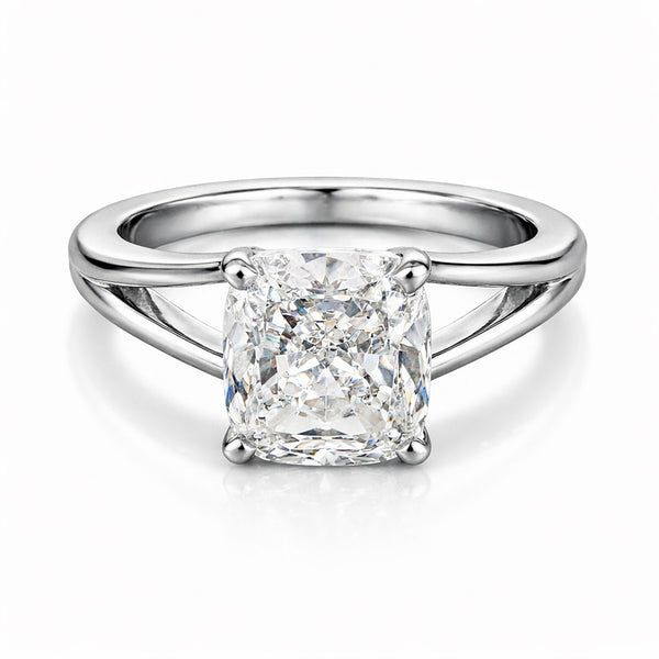 IGI Certified Lab Grown Diamond Cushion-Cut Ring — Solid 14K and 18K Gold