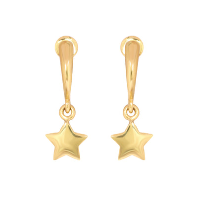 Solid 18K Gold Star Earrings — Minimalist Stud