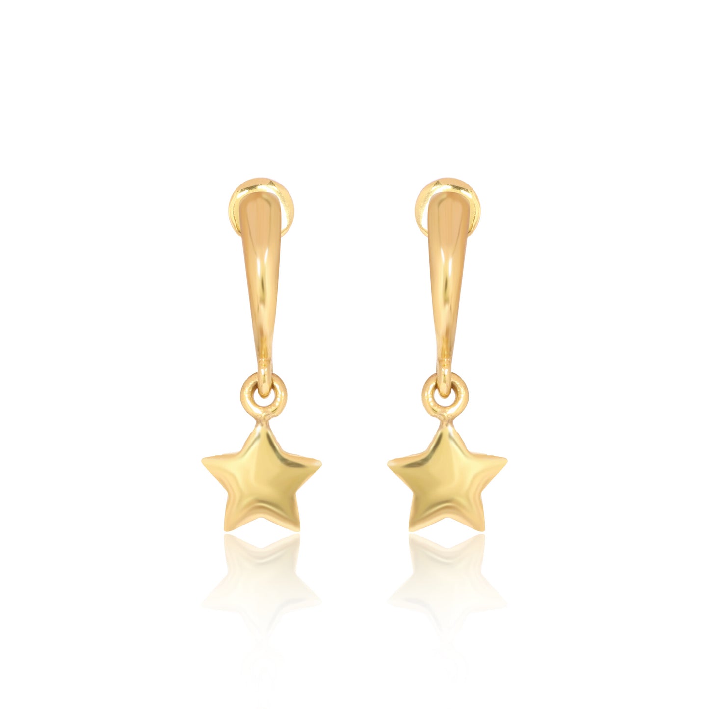 Solid 18K Gold Star Earrings — Minimalist Stud