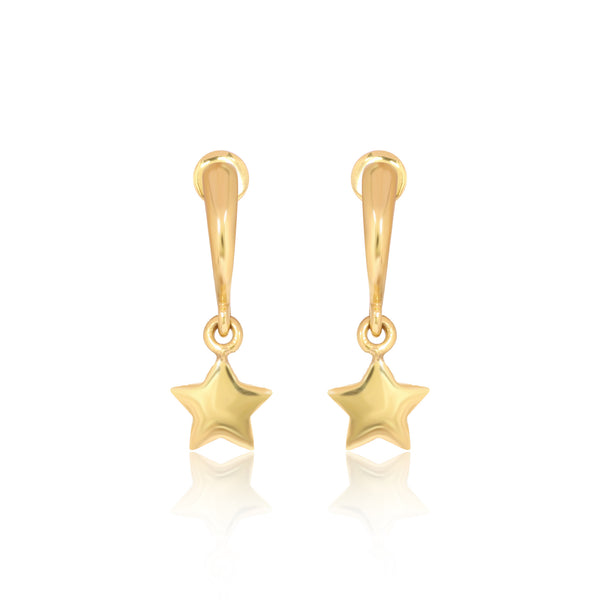 Solid 18K Gold Star Earrings — Minimalist Stud