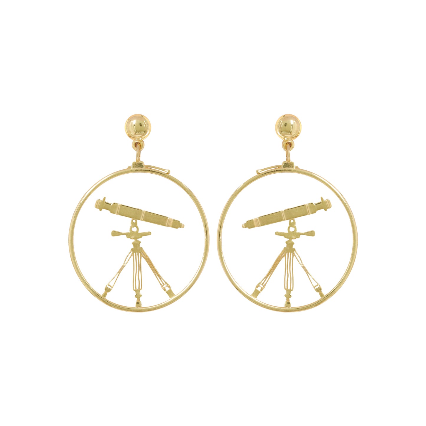 Solid 18K Gold Fancy Earrings — Minimalist Stud