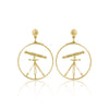 Solid 18K Gold Fancy Earrings — Minimalist Stud