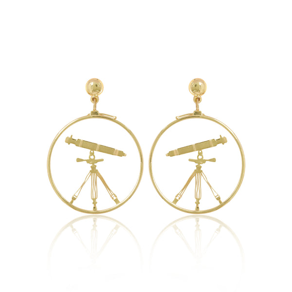 Solid 18K Gold Fancy Earrings — Minimalist Stud