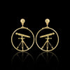 Solid 18K Gold Fancy Earrings — Minimalist Stud
