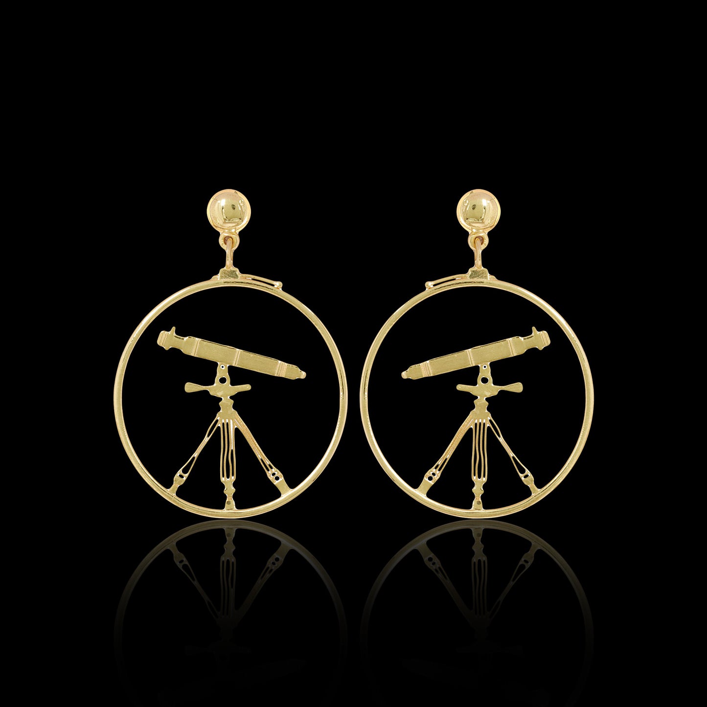 Solid 18K Gold Fancy Earrings — Minimalist Stud