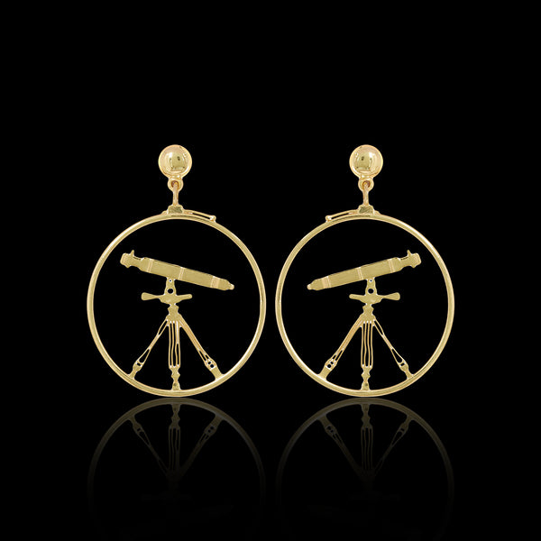 Solid 18K Gold Fancy Earrings — Minimalist Stud