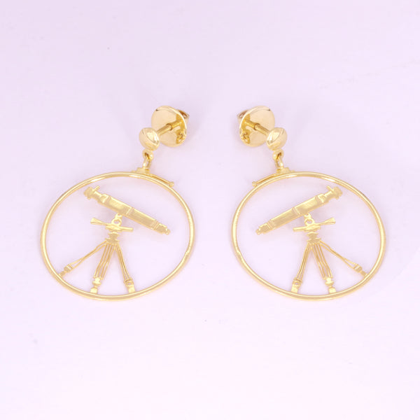 Solid 18K Gold Fancy Earrings — Minimalist Stud