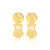 Solid 18K Gold Guitar Earrings — Minimalist Stud