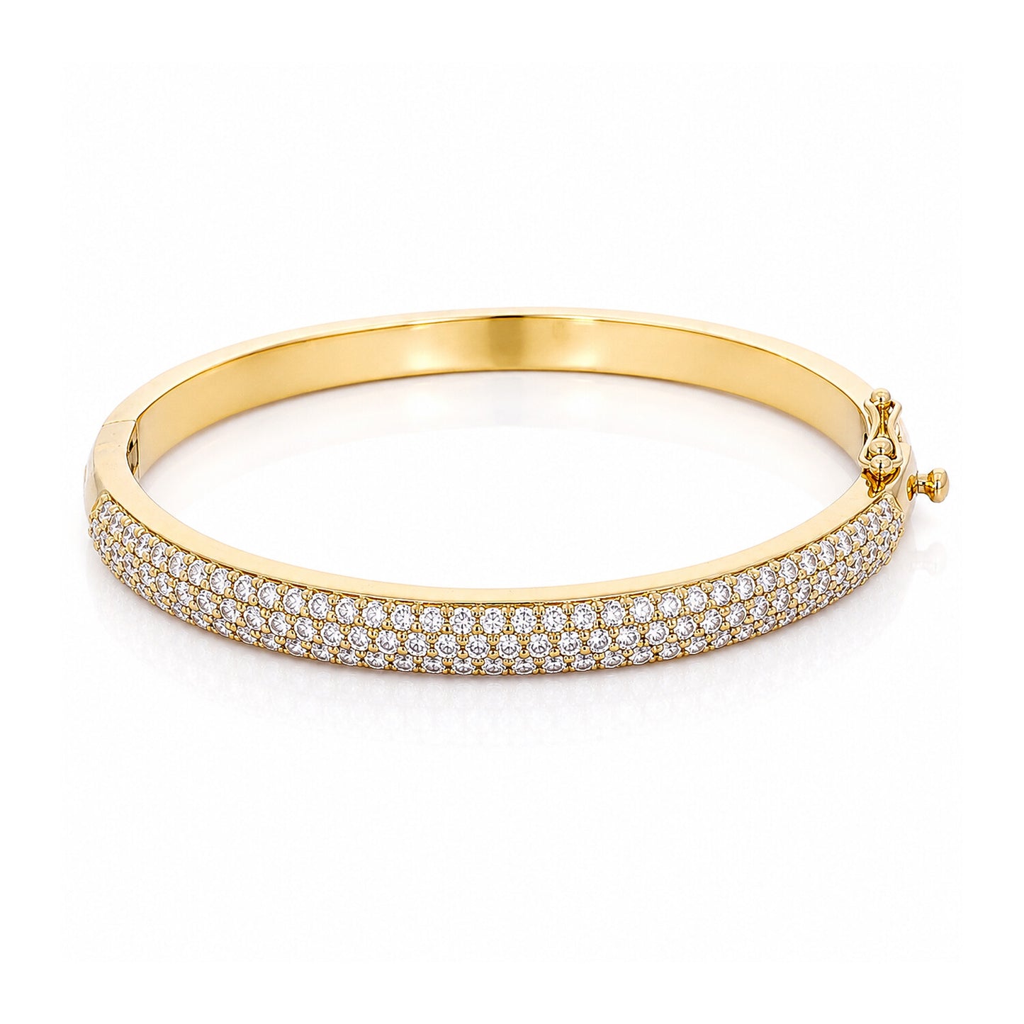 IGI Certified Lab Grown Diamond Wide Gold Bangle — 18K Solid Gold, 3.26 Carat