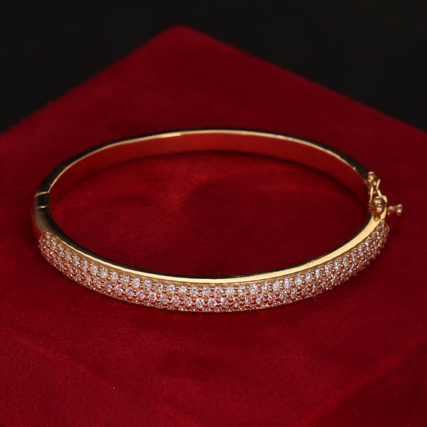 IGI Certified Lab Grown Diamond Wide Gold Bangle — 18K Solid Gold, 3.26 Carat