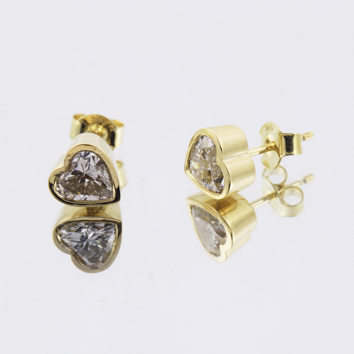 Lab Grown Diamond Heart Stud Earrings — Solid 18K Gold, IGI Certified