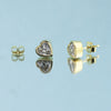 Lab Grown Diamond Heart Stud Earrings — Solid 18K Gold, IGI Certified