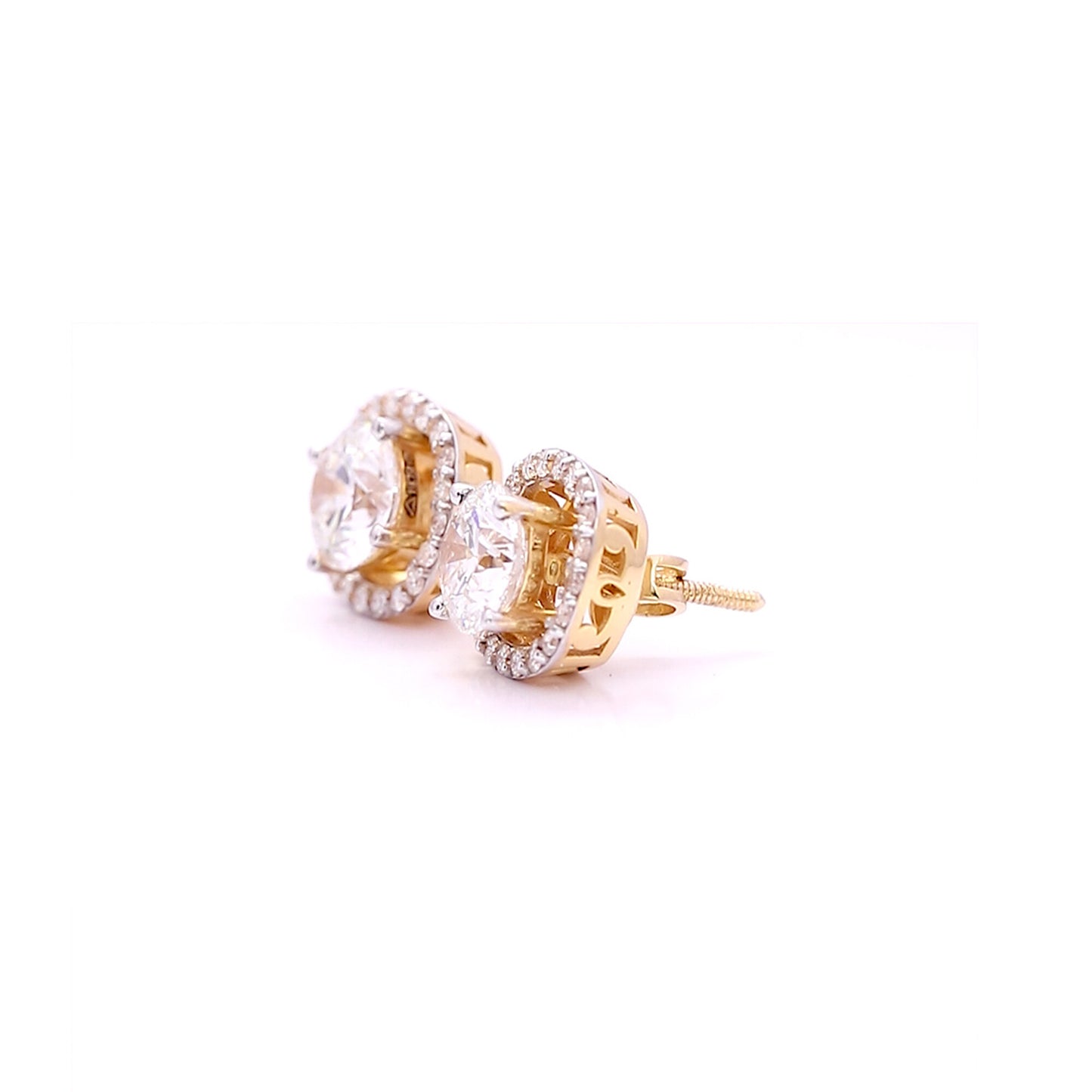 IGI Lab Grown Diamond Round Stud Earrings — 0.24ct T.W., Solid 18K Gold