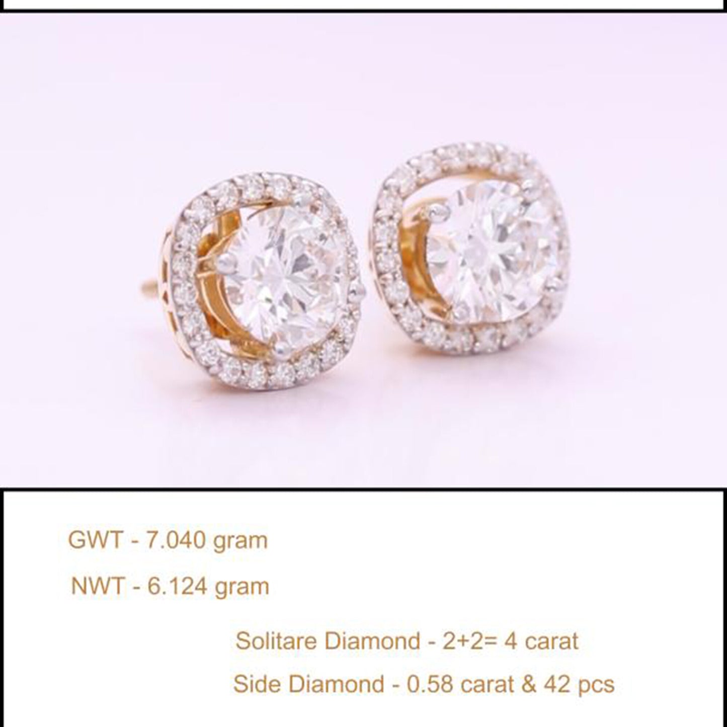 IGI Lab Grown Diamond Round Stud Earrings — 0.24ct T.W., Solid 18K Gold