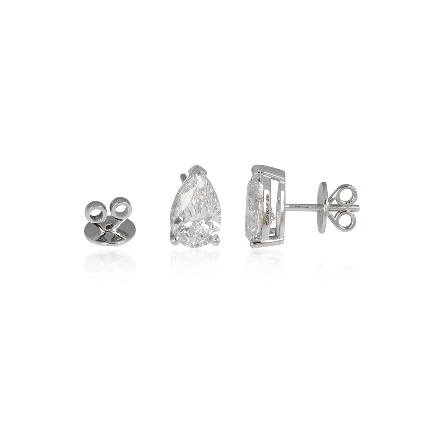 IGI Certified Lab Grown Diamond Round Stud Earrings — 5 Carat, 18K Solid Gold