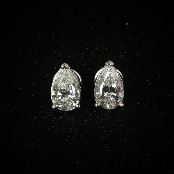 IGI Certified Lab Grown Diamond Round Stud Earrings — 5 Carat, 18K Solid Gold