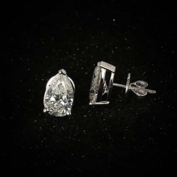 IGI Certified Lab Grown Diamond Round Stud Earrings — 5 Carat, 18K Solid Gold