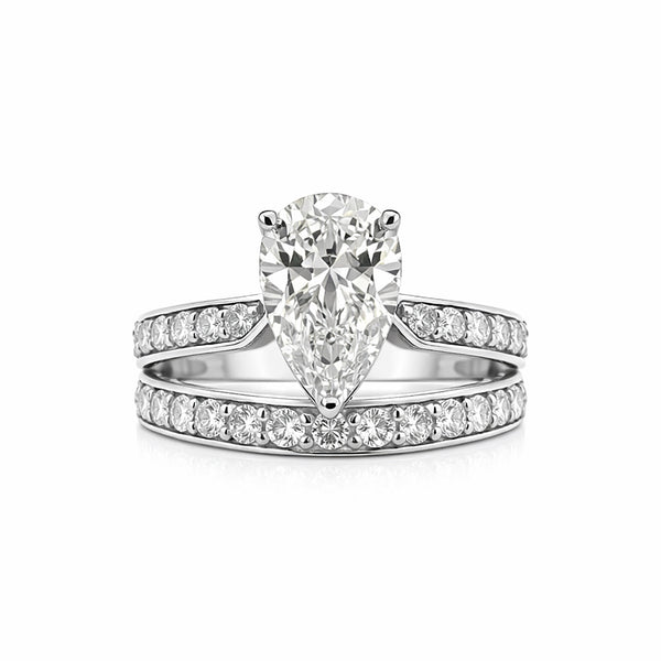 IGI Certified Lab Grown Diamond Pear Halo Ring, 0.60ct tw — 14K/18K Solid Gold