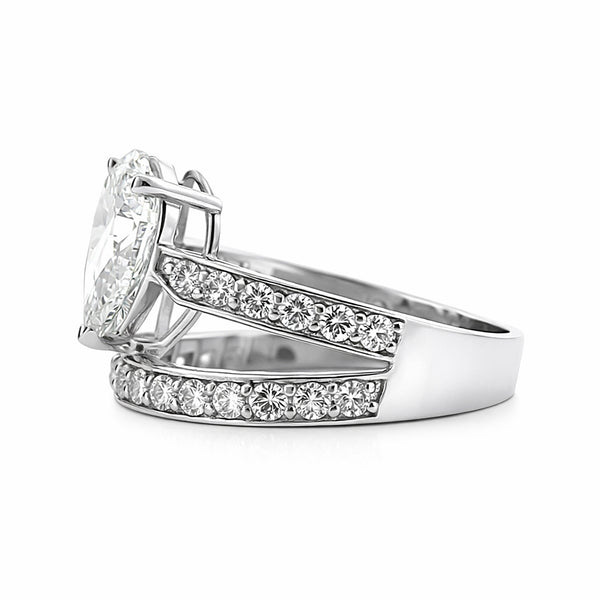 IGI Certified Lab Grown Diamond Pear Halo Ring, 0.60ct tw — 14K/18K Solid Gold