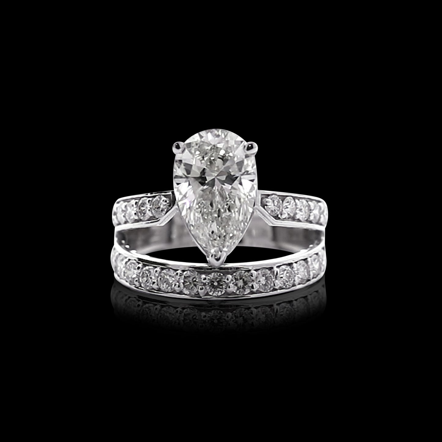 IGI Certified Lab Grown Diamond Pear Halo Ring, 0.60ct tw — 14K/18K Solid Gold