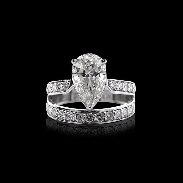 IGI Certified Lab Grown Diamond Pear Halo Ring, 0.60ct tw — 14K/18K Solid Gold