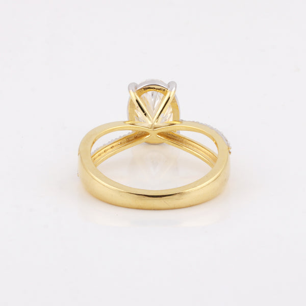 IGI Certified Lab Grown Diamond Oval Halo Ring, 0.24ct tw — 14K/18K Solid Gold