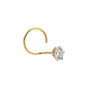 IGI Lab Grown Diamond Nose Pin, 0.12ct Round Solitaire — 18K Solid Gold, Screw Back