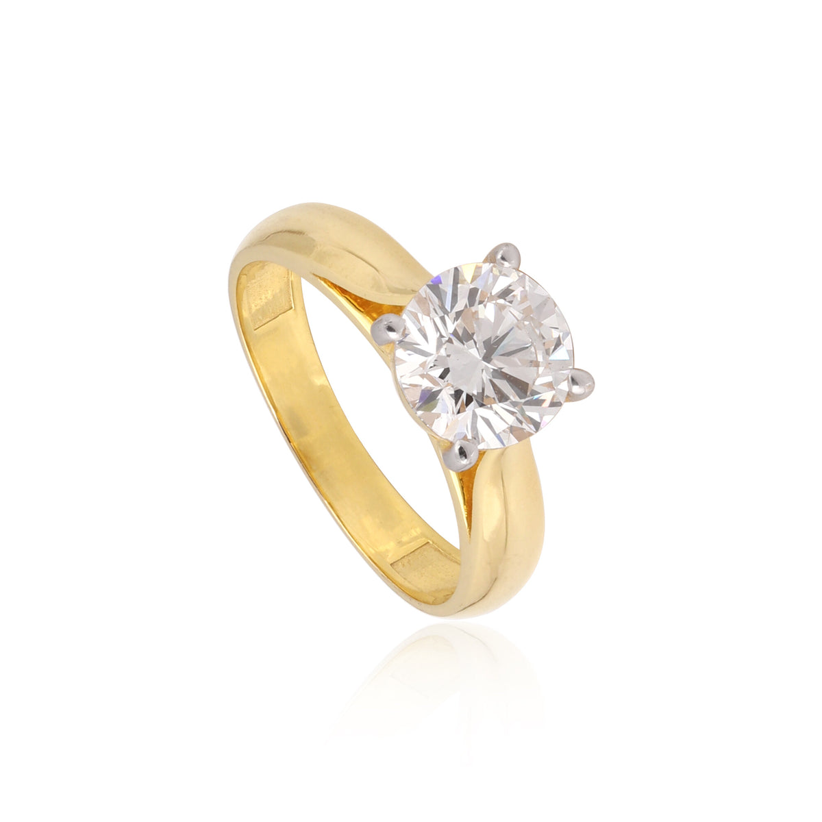 IGI Certified Lab Grown Diamond Round-Cut Solitaire Ring — 18K Solid Gold