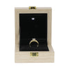 Solid Gold Statement Band Ring with Round Lab Grown Diamond Accent — 18K Solid Gold
