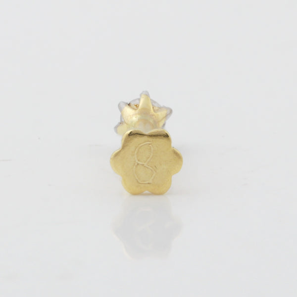 IGI Lab Grown Diamond Nose Pin, 0.07ct Round Solitaire — 18K Solid Gold, Screw Back