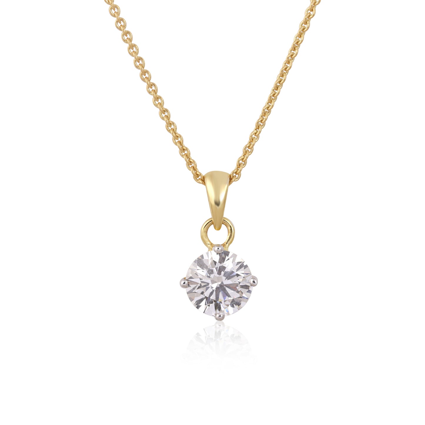 IGI Certified Lab Grown Diamond Round-Cut Solitaire Pendant Necklace — 14K/18K Solid Gold, Adjustable Chain