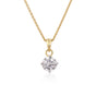 IGI Certified Lab Grown Diamond Round-Cut Solitaire Pendant Necklace — 14K/18K Solid Gold, Adjustable Chain