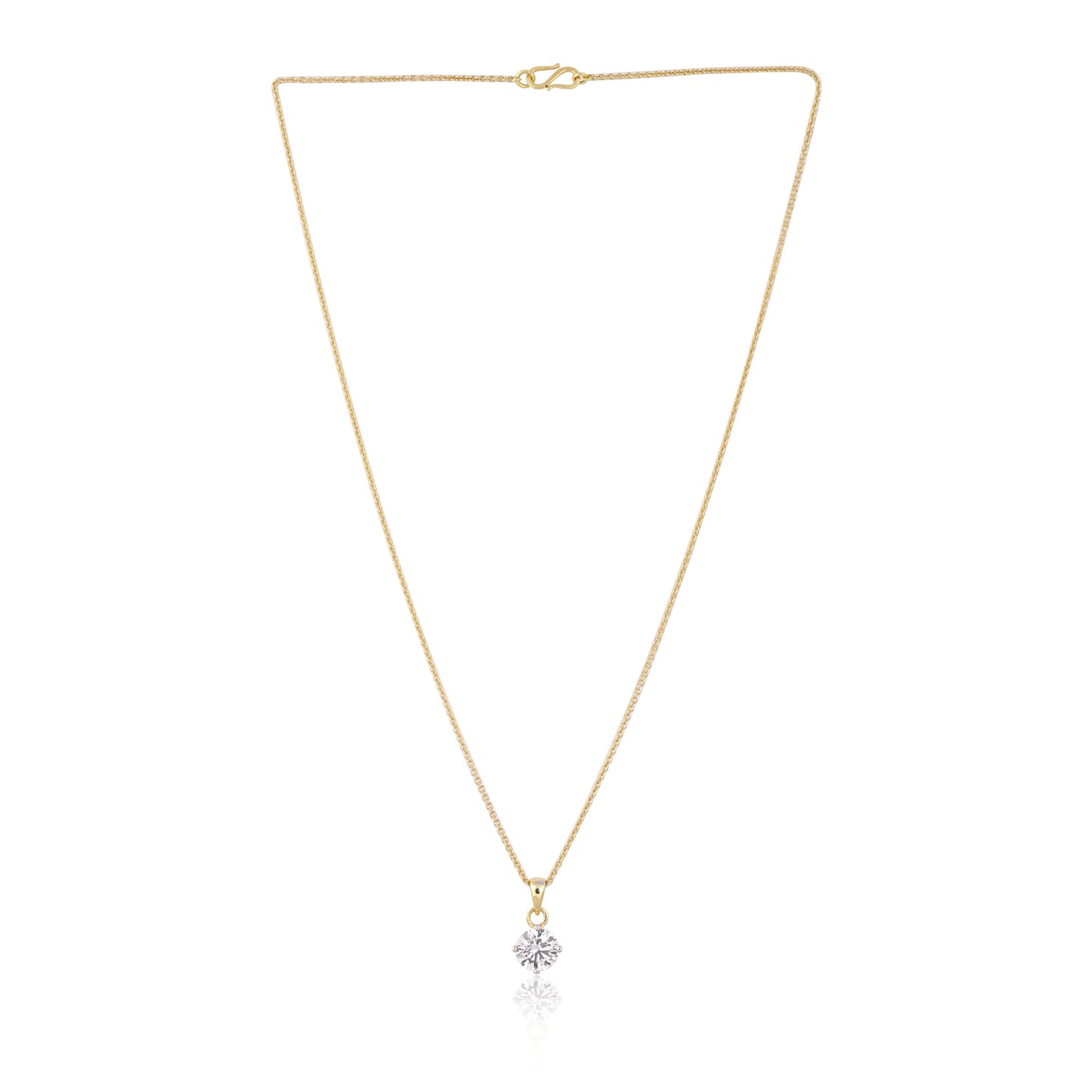 IGI Certified Lab Grown Diamond Round-Cut Solitaire Pendant Necklace — 14K/18K Solid Gold, Adjustable Chain