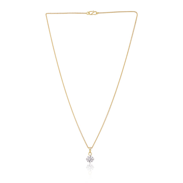 IGI Certified Lab Grown Diamond Round-Cut Solitaire Pendant Necklace — 14K/18K Solid Gold, Adjustable Chain