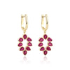 IGI Certified Lab Grown Ruby Pear-Cut Halo Earrings — 18K Solid Gold