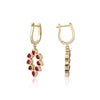 IGI Certified Lab Grown Ruby Pear-Cut Halo Earrings — 18K Solid Gold