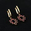 IGI Certified Lab Grown Ruby Pear-Cut Halo Earrings — 18K Solid Gold
