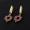 IGI Certified Lab Grown Ruby Pear-Cut Halo Earrings — 18K Solid Gold