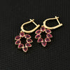 IGI Certified Lab Grown Ruby Pear-Cut Halo Earrings — 18K Solid Gold