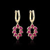 IGI Certified Lab Grown Ruby Pear-Cut Halo Earrings — 18K Solid Gold