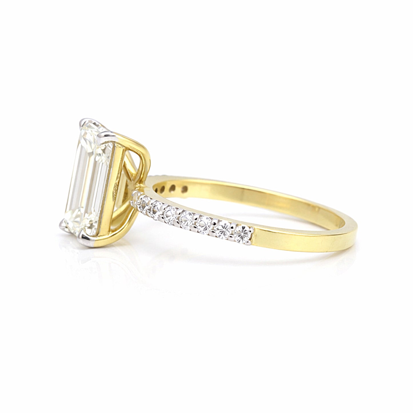 IGI Certified Lab Grown Diamond Emerald-Cut Ring — Solid 14K and 18K Gold